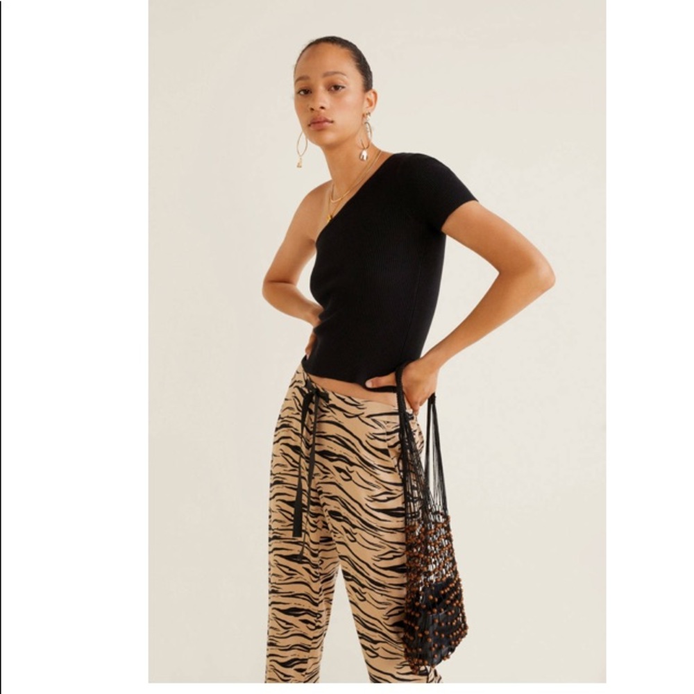 Mango cropped straight fit broek